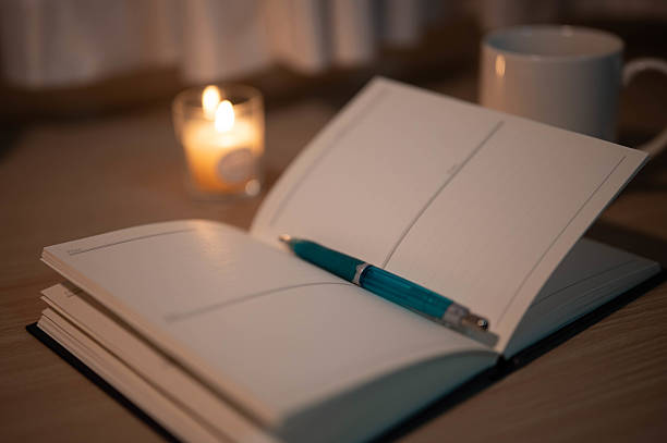 Notebook and pen for evening planning without devices